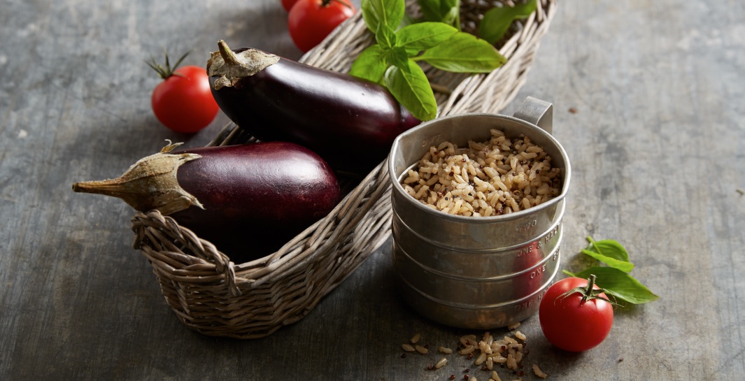 Caprese Stuffed Eggplant with Balsamic Drizzle