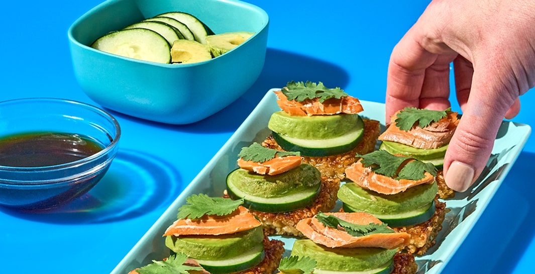 Easy salmon rice snacks